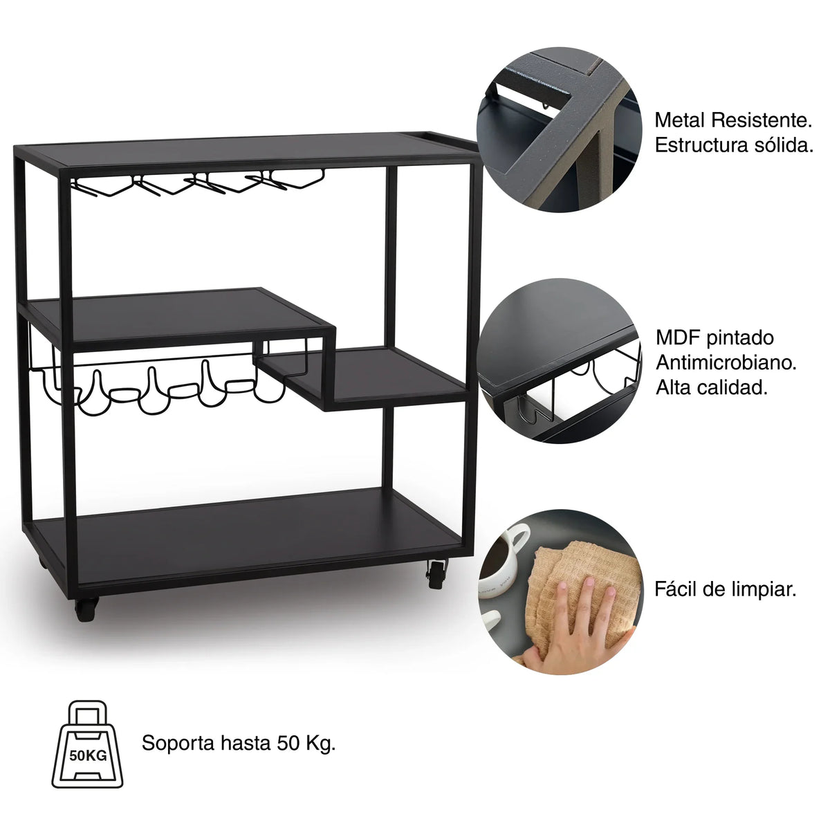 Carrito de servicio Dark - DI+Mueble - Comprar